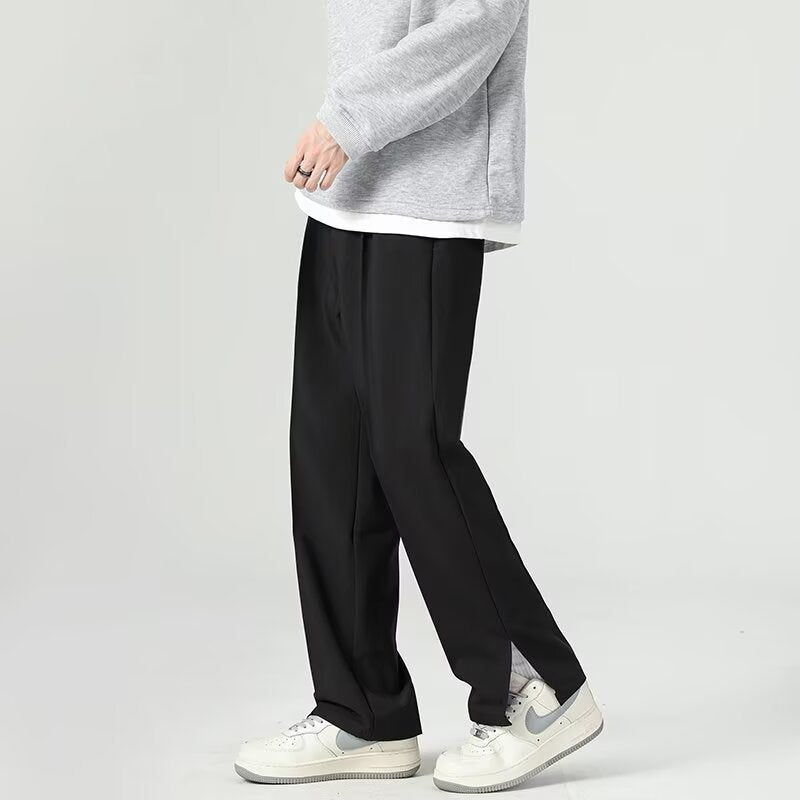 Men’s Trousers – Tapered Fit – Draped Breathable Fabric – Nine-Point Ankle Length